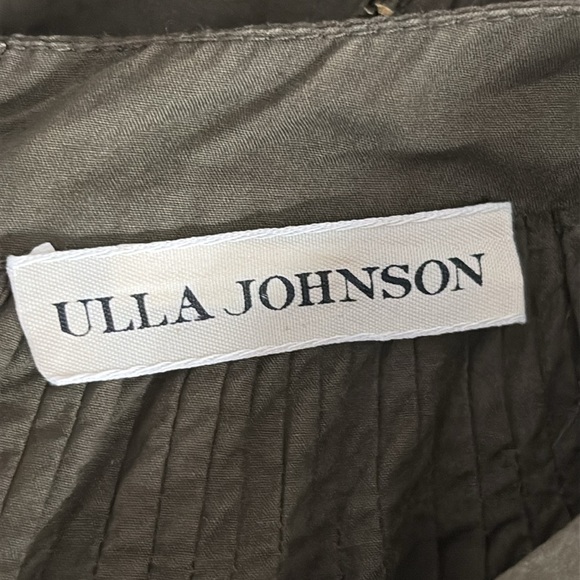 Ulla Johnson Lottie Hand Pleated Cotton Dress in Army - See Measurements - Picture 8 of 9